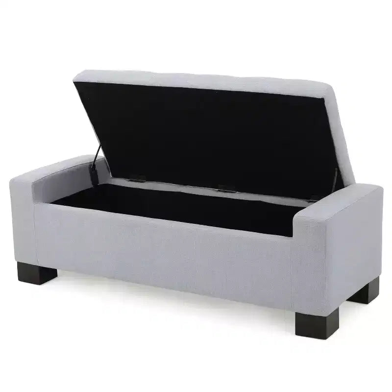 TUYOHW Pouf de rangement rectangulaire avec coussin rembourré épais, banc d'entrée avec charnières à pression, bout de lit