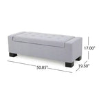 TUYOHW Pouf de rangement rectangulaire avec coussin rembourré épais, banc d'entrée avec charnières à pression, bout de lit