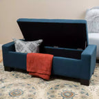 TUYOHW Pouf de rangement rectangulaire avec coussin rembourré épais, banc d'entrée avec charnières à pression, bout de lit