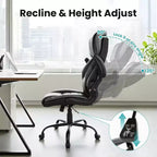 Chaise de Bureau Ergonomique avec Support Lombaire à Ressorts Ensachés - Fauteuil de Direction en Cuir, Appuie-tête Réglable, Accoudoirs Relevables, Chaise Inclinable pour Ordinateur