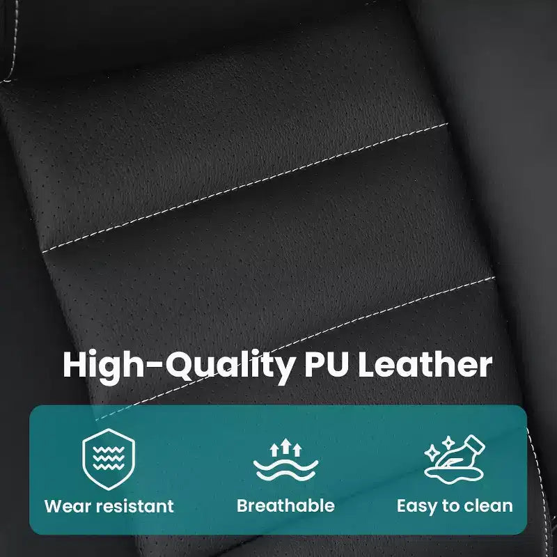 Chaise de Bureau Ergonomique avec Support Lombaire à Ressorts Ensachés - Fauteuil de Direction en Cuir, Appuie-tête Réglable, Accoudoirs Relevables, Chaise Inclinable pour Ordinateur