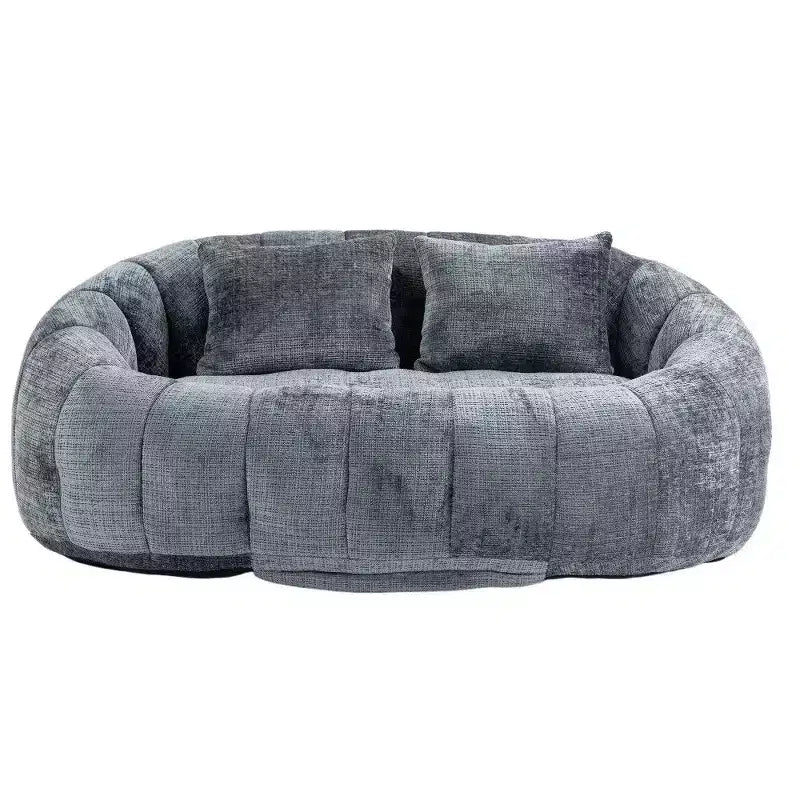 Canapé Pouf Grand Dossier Okak,Pouf Fauteuil de Relaxation 2 Places de 150 cm avec Garnissage en Mousse à Mémoire de Forme,Canapé Confortable pour Salon Chambre