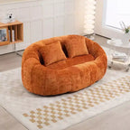 Canapé Pouf Grand Dossier Okak,Pouf Fauteuil de Relaxation 2 Places de 150 cm avec Garnissage en Mousse à Mémoire de Forme,Canapé Confortable pour Salon Chambre