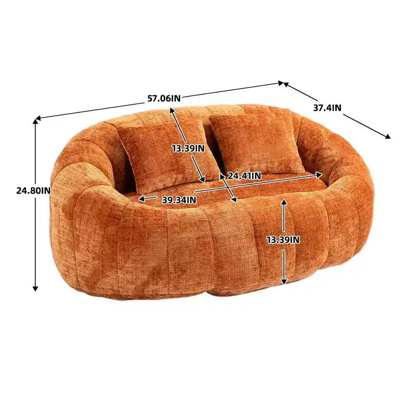 Canapé Pouf Grand Dossier Okak,Pouf Fauteuil de Relaxation 2 Places de 150 cm avec Garnissage en Mousse à Mémoire de Forme,Canapé Confortable pour Salon Chambre