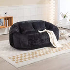 Canapé Pouf Grand Dossier Okak,Pouf Fauteuil de Relaxation 2 Places de 150 cm avec Garnissage en Mousse à Mémoire de Forme,Canapé Confortable pour Salon Chambre