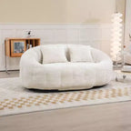 Canapé Pouf Grand Dossier Okak,Pouf Fauteuil de Relaxation 2 Places de 150 cm avec Garnissage en Mousse à Mémoire de Forme,Canapé Confortable pour Salon Chambre
