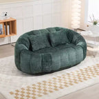 Canapé Pouf Grand Dossier Okak,Pouf Fauteuil de Relaxation 2 Places de 150 cm avec Garnissage en Mousse à Mémoire de Forme,Canapé Confortable pour Salon Chambre