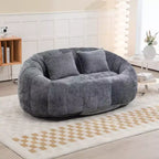 Canapé Pouf Grand Dossier Okak,Pouf Fauteuil de Relaxation 2 Places de 150 cm avec Garnissage en Mousse à Mémoire de Forme,Canapé Confortable pour Salon Chambre