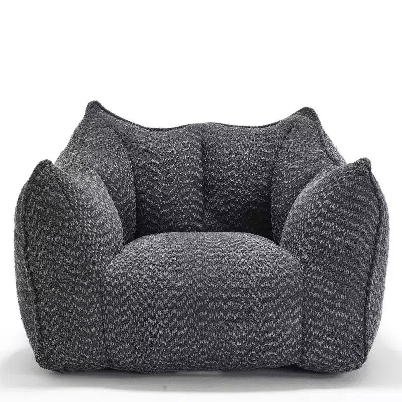 Okak Grand pouf carré de 119 cm en mousse haute résilience avec poignée et accoudoirs, canapé de sol en chenille pour salon
