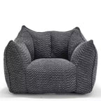Okak Grand pouf carré de 119 cm en mousse haute résilience avec poignée et accoudoirs, canapé de sol en chenille pour salon