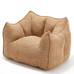 Okak Grand pouf carré de 119 cm en mousse haute résilience avec poignée et accoudoirs, canapé de sol en chenille pour salon