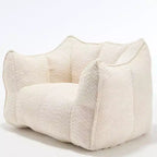 Okak Grand pouf carré de 119 cm en mousse haute résilience avec poignée et accoudoirs, canapé de sol en chenille pour salon