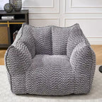 Okak Grand pouf carré de 119 cm en mousse haute résilience avec poignée et accoudoirs, canapé de sol en chenille pour salon