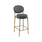 HomeRoots Lot de deux chaises de bar à dossier bas en velours et métal gris et or de 29 pouces