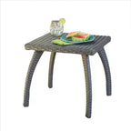 Petite table d'appoint, table basse d'appoint, table de chevet en rotin, table d'appoint carrée de style moderne du milieu du siècle pour salon, chambre, balcon