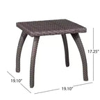 Petite table d'appoint, table basse d'appoint, table de chevet en rotin, table d'appoint carrée de style moderne du milieu du siècle pour salon, chambre, balcon