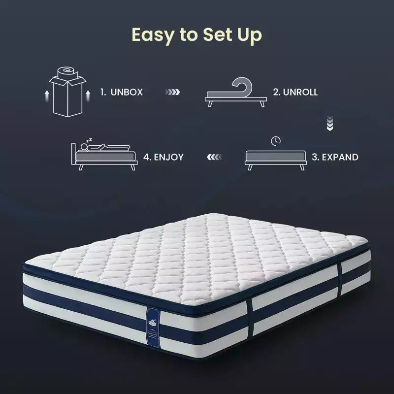 Resspry Matelas hybride à ressorts et mousse à mémoire de forme Gel de 30 cm, essai à domicile de 120 nuits, collection Apex