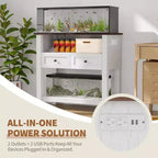Meuble d'aquarium robuste de 300 kg (75-110 litres) | Station de charge, tiroir et espace de rangement ouvert pour terrariums de reptiles/tortues