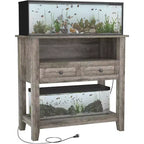 Meuble d'aquarium robuste de 300 kg (75-110 litres) | Station de charge, tiroir et espace de rangement ouvert pour terrariums de reptiles/tortues