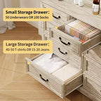 Commode de chambre Dyonery Farmhouse à 9 tiroirs, 132 cm de large, dessus en bois, organisateur de rangement pour chambre à coucher, salon, entrée