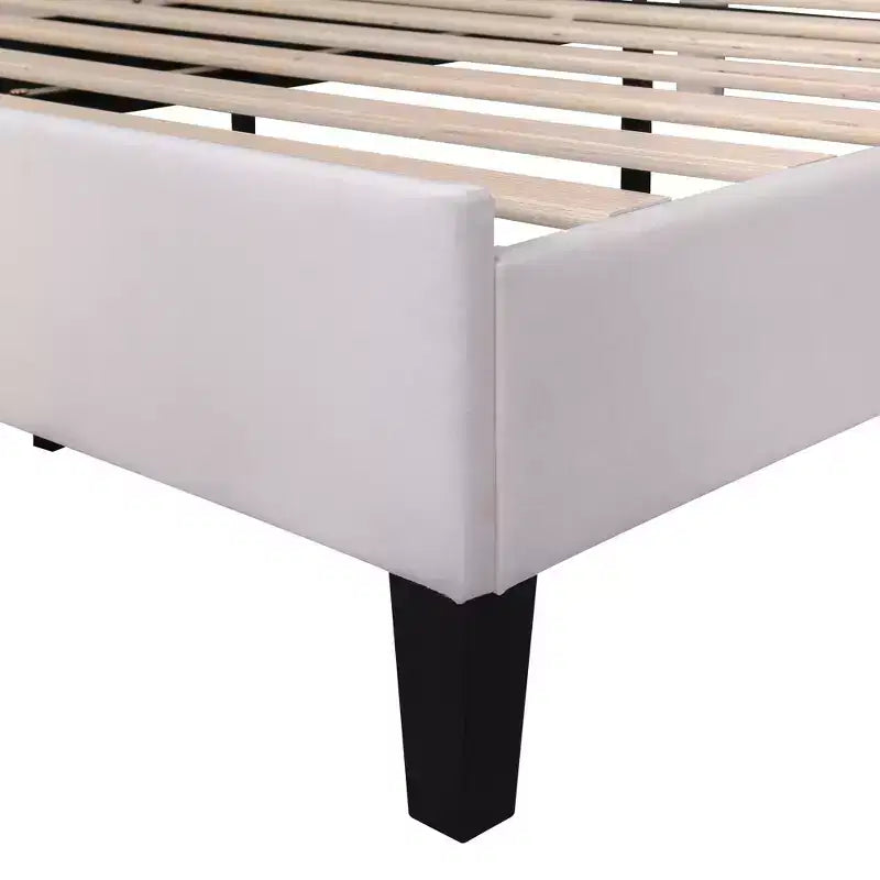 Lit Plateforme Moderne Rembourré Luxystar avec Tête de Lit en Velours à Motif Floral
