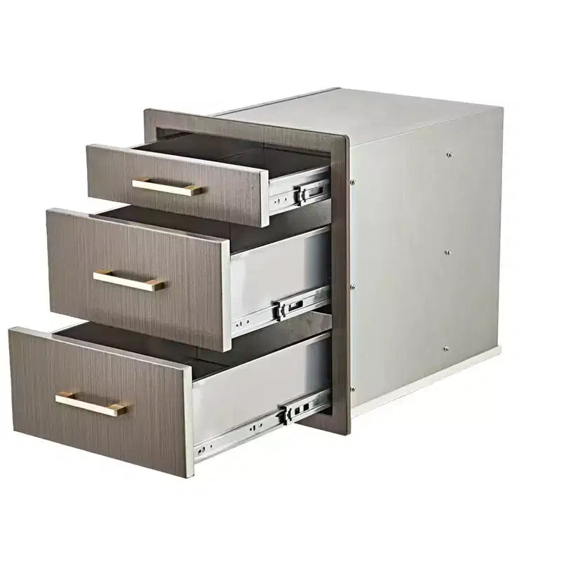 Meuble à tiroirs COZONY Triple BBQ, encastré 17W, acier inoxydable, rangement de cuisine extérieure pour îlot de grillades et patio