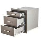 Meuble à tiroirs COZONY Triple BBQ, encastré 17W, acier inoxydable, rangement de cuisine extérieure pour îlot de grillades et patio