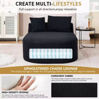 Chaise longue de 170 cm, canapé-lit rembourré avec 2 oreillers, canapé individuel sans accoudoirs pour salon et chambre, aucun assemblage requis