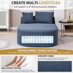 Chaise longue de 170 cm, canapé-lit rembourré avec 2 oreillers, canapé individuel sans accoudoirs pour salon et chambre, aucun assemblage requis