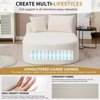 Chaise longue de 170 cm, canapé-lit rembourré avec 2 oreillers, canapé individuel sans accoudoirs pour salon et chambre, aucun assemblage requis