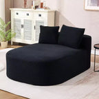Chaise longue de 170 cm, canapé-lit rembourré avec 2 oreillers, canapé individuel sans accoudoirs pour salon et chambre, aucun assemblage requis