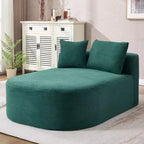 Chaise longue de 170 cm, canapé-lit rembourré avec 2 oreillers, canapé individuel sans accoudoirs pour salon et chambre, aucun assemblage requis