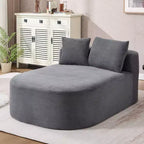 Chaise longue de 170 cm, canapé-lit rembourré avec 2 oreillers, canapé individuel sans accoudoirs pour salon et chambre, aucun assemblage requis