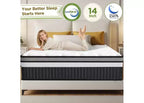 14 King Mattress in a Box, Hybrid Memory Foam Bed  Medium Firm Feel, Cooling & Breathable Fabric, Motion Isolation, Zoned Pressure Relief