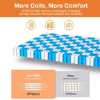 Matelas King 14 pouces en boîte, lit hybride en mousse à mémoire de forme, fermeté moyenne, tissu rafraîchissant et respirant, isolation des mouvements, soulagement de la pression zonale