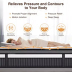 Matelas King 14 pouces en boîte, lit hybride en mousse à mémoire de forme, fermeté moyenne, tissu rafraîchissant et respirant, isolation des mouvements, soulagement de la pression zonale