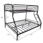 MAYEERTY Lit Superposé en Métal Robuste Double sur Lit Double avec Barrière de Sécurité Renforcée et Échelle Inclinée pour Chambre d'Enfant