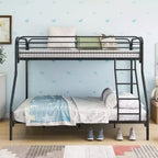 MAYEERTY Lit Superposé en Métal Robuste Double sur Lit Double avec Barrière de Sécurité Renforcée et Échelle Inclinée pour Chambre d'Enfant