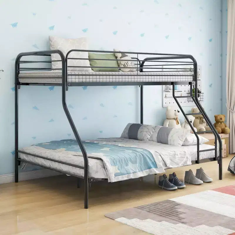 MAYEERTY Lit Superposé en Métal Robuste Double sur Lit Double avec Barrière de Sécurité Renforcée et Échelle Inclinée pour Chambre d'Enfant