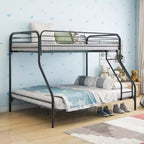 MAYEERTY Lit Superposé en Métal Robuste Double sur Lit Double avec Barrière de Sécurité Renforcée et Échelle Inclinée pour Chambre d'Enfant