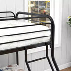 MAYEERTY Lit Superposé en Métal Robuste Double sur Lit Double avec Barrière de Sécurité Renforcée et Échelle Inclinée pour Chambre d'Enfant