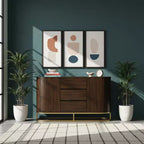 Buffet moderne avec tiroirs, portes à ouverture par pression et rangement Teamson Home Seneca