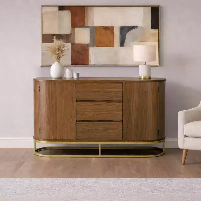Buffet moderne avec tiroirs, portes à ouverture par pression et rangement Teamson Home Seneca