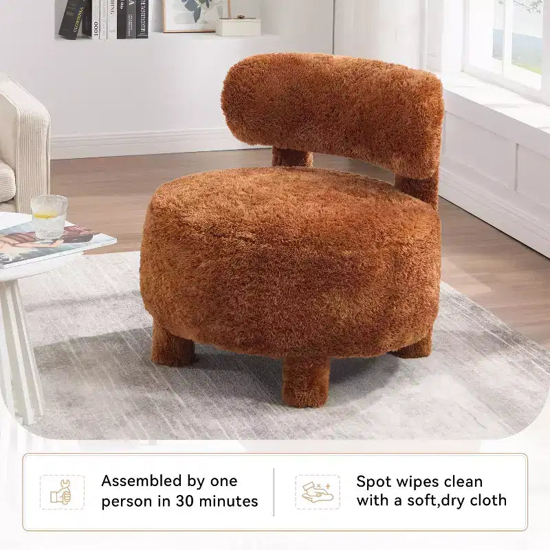 Chaise d'appoint sans accoudoirs TUYOHW, chaise tapissée incurvée avec pieds en bois massif, chaise d'appoint avec coussin moelleux de 13 cm pour salon, chambre à coucher, coiffeuse