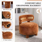 Chaise d'appoint sans accoudoirs TUYOHW, chaise tapissée incurvée avec pieds en bois massif, chaise d'appoint avec coussin moelleux de 13 cm pour salon, chambre à coucher, coiffeuse