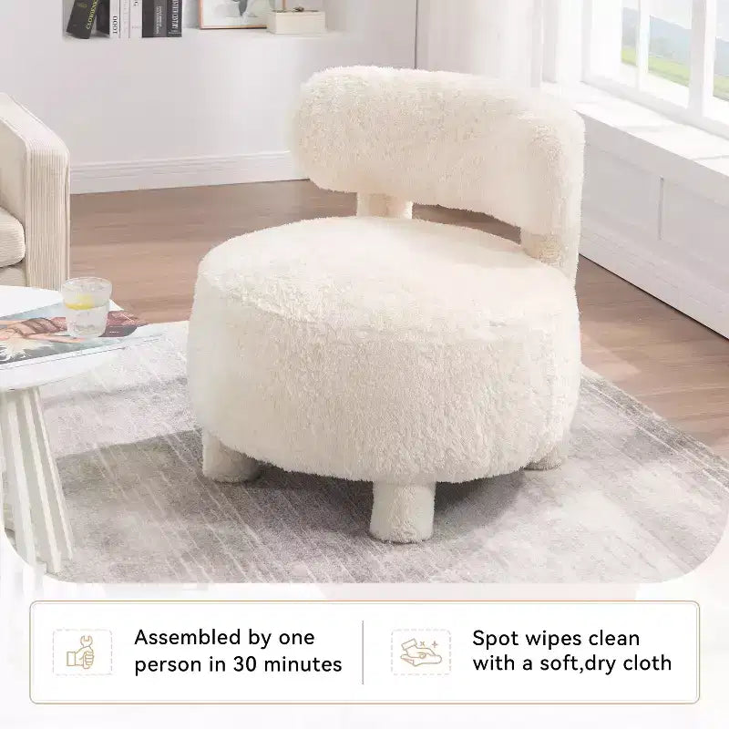 Chaise d'appoint sans accoudoirs TUYOHW, chaise tapissée incurvée avec pieds en bois massif, chaise d'appoint avec coussin moelleux de 13 cm pour salon, chambre à coucher, coiffeuse