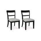 Signature Design by Ashley Chaises de salle à manger Chadworth rembourrées, lot de 2, cadre en bois noir avec sièges en polyester