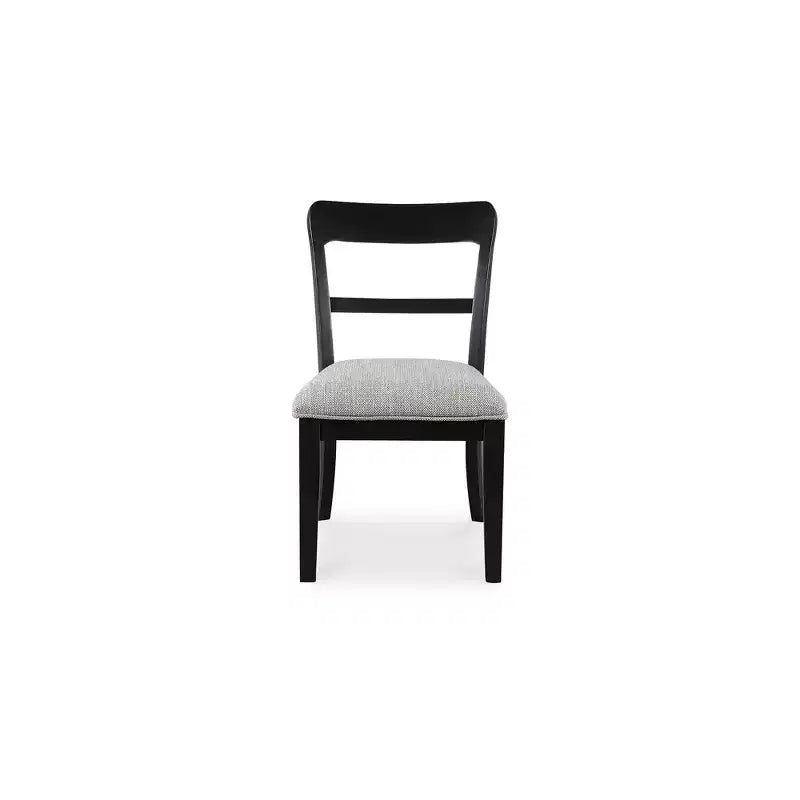 Signature Design by Ashley Chaises de salle à manger Chadworth rembourrées, lot de 2, cadre en bois noir avec sièges en polyester