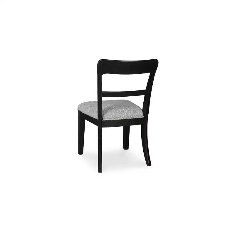 Signature Design by Ashley Chaises de salle à manger Chadworth rembourrées, lot de 2, cadre en bois noir avec sièges en polyester