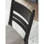 Tabourets de bar rembourrés Signature Design by Ashley Chadworth, hauteur comptoir, lot de 2, structure en bois noir avec assise rembourrée en mousse grise